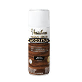 Varathane Premium Fast Dry Wood Stain Spray in Dark Walnut shows rich grain and even coverage.
