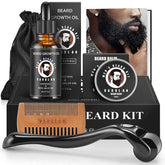 Varolan Growth Oil bottle promoting nourished beard growth and shine.