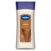 Vaseline Cocoa Radiant bottle pouring oil for smooth, glowing skin