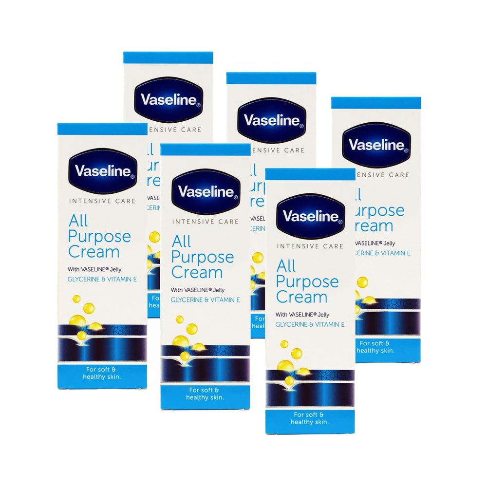 Vaseline All Purpose Cream tube front view showing versatile hydration for all skin types