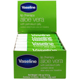 Vaseline Lip Therapy Aloe stick close-up, soothing hydration for dry lips