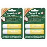 Vaseline Lip Therapy Holiday Coconut Macaroon stick front view for on-the-go hydration