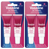 Vaseline Lip Therapy Rosy Lips tube front view shows moisturizing balm for daily hydration.