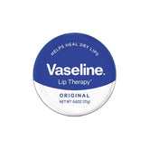 Vaseline Lip Therapy Tin Original—front view of the three-pack for on-the-go moisture.