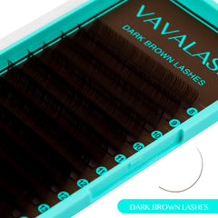 VAVALASH dark brown lashes 0.05 mm with CC curl for subtle volume.