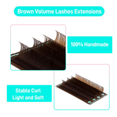 VAVALASH dark brown lash extensions 0.07 mm in mixed lengths.