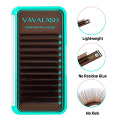 VAVALASH dark brown lashes 0.10 mm with CC curl for bold definition.