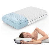 Vaverto cooling gel memory foam pillow front view with ergonomic support for all sleep positions.