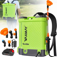VAXMAY battery backpack sprayer assembly ready for quick setup and use.