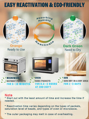 Vbeijll reusable desiccant reactivation via microwave, oven, or sunlight