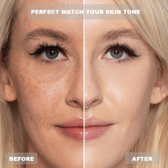 Swatch of VBEYD Foundation 4 in 1 blended on skin for natural, even coverage.