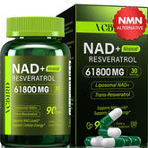 VCBIRD Nad Resveratrol bottle front shows liposomal NAD+ for energy.