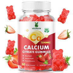 VCCHUYH calcium citrate gummies bottle shows 1200mg daily support