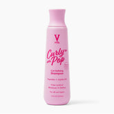 V&CO Curly Pop bottle front highlighting moisture-rich curl definition.