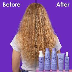 A swirl of V&Co Wave Babe cream on hair shows lightweight texture.