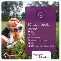 Vectra 3D being applied on a large dog's back for flea tick and mosquito defense