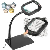 Veemagni 10X rectangle magnifier lamp front view highlights edge-clear magnification for detail work