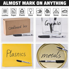 VEESA black permanent markers deliver quick-drying, smear-proof ink for labeling, crafts, and school projects.