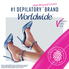 Veet cream with spatula demonstrates easy bikini-area application for precision