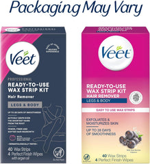 Veet wax strips being used without heating for easy at-home waxing