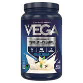 Vega Protein + Creatine vanilla bottle for post-workout recovery.
