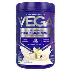 Vega Protein Made Simple Vanilla bottle highlights clean ingredients for easy, vegan smoothies.
