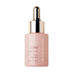 VEGAMOUR GRO Hair Serum bottle showing a lightweight, non-greasy formula for fuller-looking hair