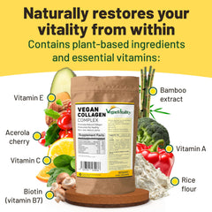 Vegan Vitality US-manufactured label emphasizing safety and GMP standards