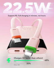 VEGER built-in USB-C and Lightning cables for clutter-free charging.