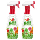 Veggie Wash bottle pour for safe produce cleaning.