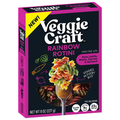 Veggiecraft Farms 23g protein per serving pasta closeup.