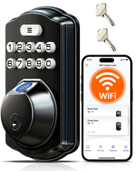 Veise VE012W built-in WiFi front door lock enables remote access from anywhere.
