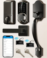 Veise VE06-H smart lock close-up touchscreen for secure entry.