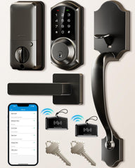Veise VE06-H smart lock close-up touchscreen for secure entry.