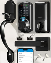 Veise VE07-H fingerprint lock on front door enabling fast entry