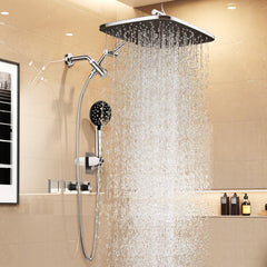 Veken 14-inch rain shower face delivers full-body coverage for a spa-like wash.