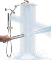 Veken all-metal 10-inch square showerhead provides wide rain coverage for a luxurious shower