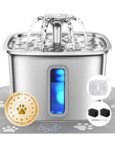 Veken cat water fountain top view shows durable 304 stainless steel design