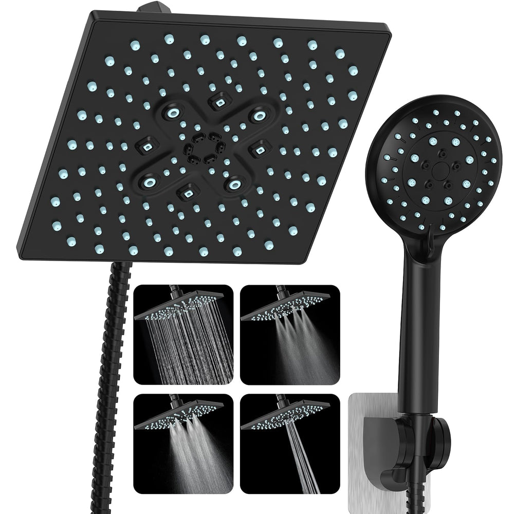 Veken high-pressure rain shower head delivers steady full-body coverage.