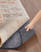 Veken rug pad with anti-slip grip holds rugs firmly on hardwood floors