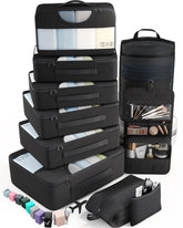 Veken packing cubes open view show contents for quick access.