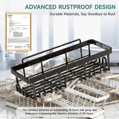 Veken stainless-steel shower caddy, large size, holds bulk bottles.