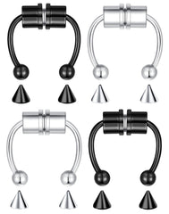 VELCARE magnetic septum nose ring silver closeup for smooth, comfortable wear.
