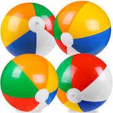 Vellibring 4-pack 20inch rainbow inflatable balls ready for poolside fun.