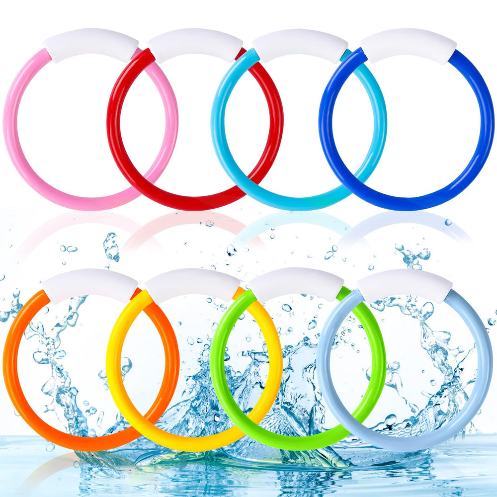 Vellibring 8pc pool diving rings colorful set ideal for kids' pool games