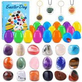 Vellibring gemstone eggs package showing the complete set for sharing during Easter egg hunts.