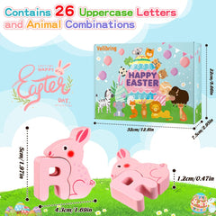Vellibring wooden animal puzzle piece inside an egg supports fine motor skills.