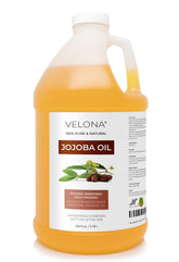 Velona Jojoba Oil bottle closeup, pure and premium for facial care.