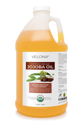 Velona Jojoba Oil USDA Organic 64oz bottle for pure skin, hair, and nails