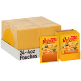 Velveeta Original Cheese Sauce Pouches 24-pack, ready for quick melt and serve.